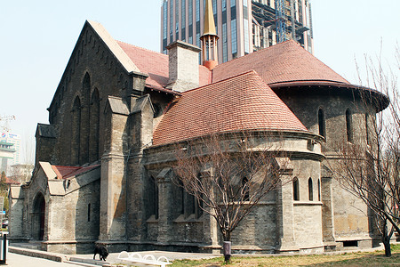 天津特色小教堂背景图片