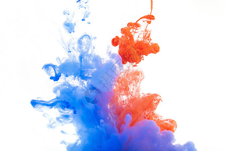 蓝色简约颜料效果元素色彩液体流动素材背景