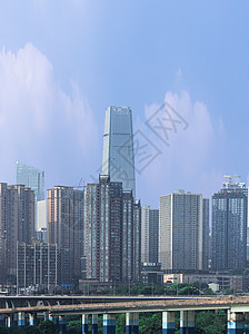 重庆市背景素材阳光下的江北区特写背景