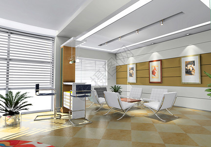 现代办公区效果图桌椅组合高清图片素材