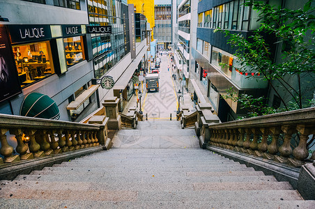 香港都爹利街煤气灯街高清图片