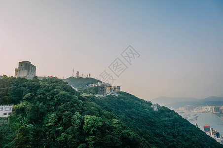 大秃山顶香港太平山山顶背景