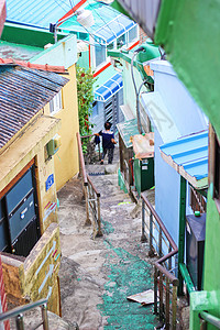 韩国釜山甘川文化村背景图片