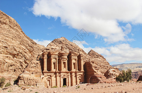 约旦旅游约旦佩特拉古城修道院背景