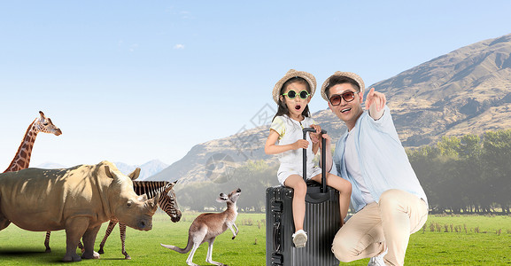 迷你动物园旅游背景设计图片