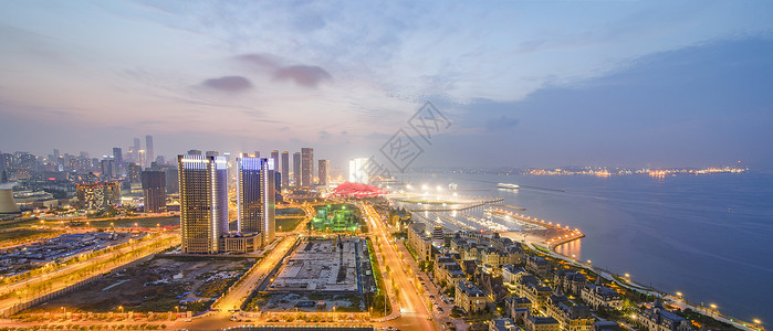 道路空间现代城市大连夜景背景