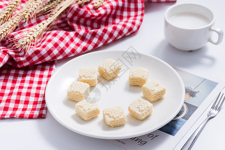 好吃威化饼干营养丰富的早餐威化饼干背景