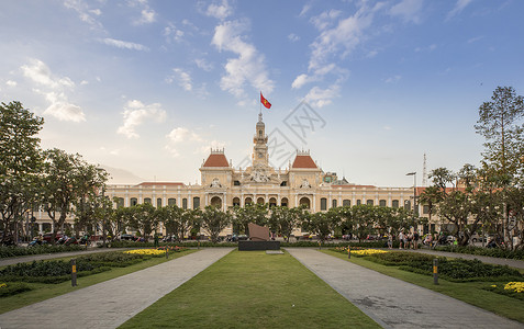 达拉斯市政厅越南胡志明市风光背景