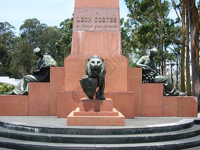 莱昂内尔哥斯达黎加莱昂科特斯纪念碑背景