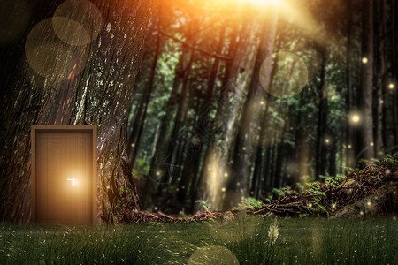 发光萤火虫树洞小屋设计图片