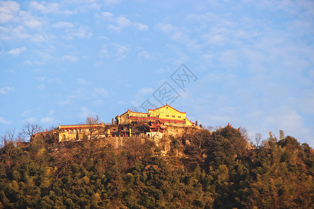 安徽马鞍山寺庙安徽池州九华山背景