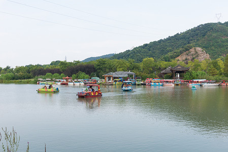 杭州湘湖游船项目萧山高清图片素材