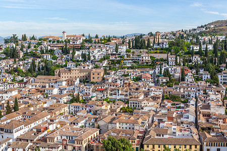 西班牙格林纳达城市景观小镇高清图片素材