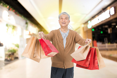 购物送礼老年人购物设计图片