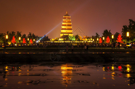 大雁塔夜景西安大雁塔背景