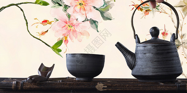 静物花瓶茶艺设计图片