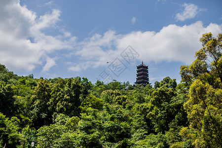 都江堰风景5A玉垒塔高清图片