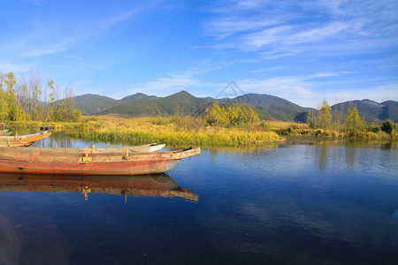 泸沽湖背景图片