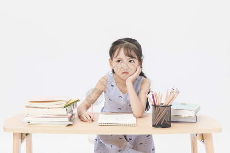 女学生写作业家庭作业高清图片素材