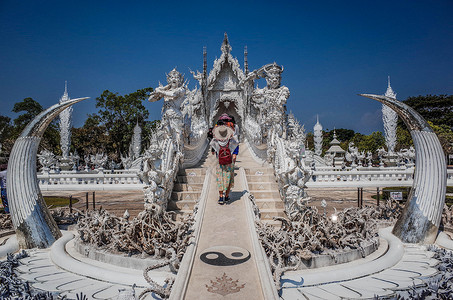 灵光乍现泰国清莱白庙灵光寺背景