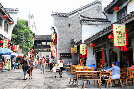 仿古纸岳阳汴河街背景