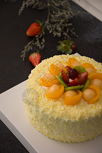 水果奶油生日蛋糕甜点高清图片素材