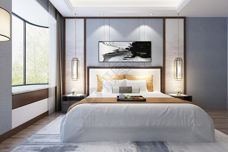 暑期植物横板现代卧室效果图设计图片