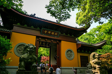 旅游景点杭州灵隐寺建筑高清图片素材