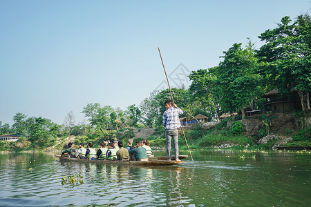 游船湿地公园尼泊尔奇特旺国家公园河流风光背景