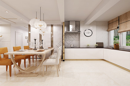 家具实木现代开敞厨房背景设计图片