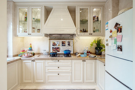 家庭厨具欧式厨房背景设计图片