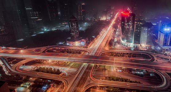 北京市立交桥四元桥夜景高清图片