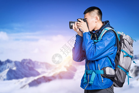 登山旅行拍照旅游高清图片素材