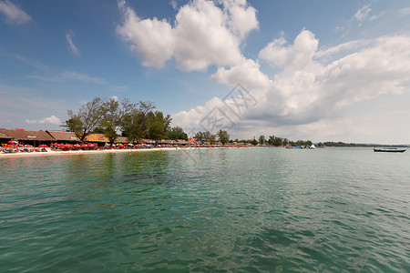 柬埔寨海柬埔寨西哈努克港-静谧海海滩背景