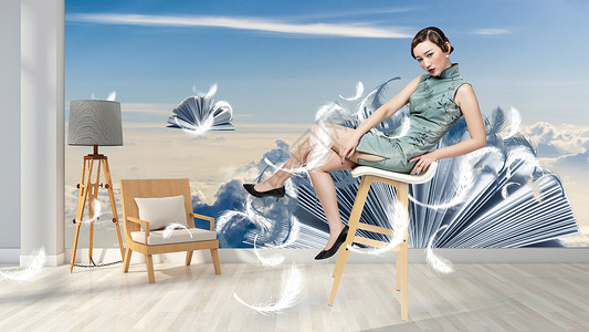女性沙发喝水飞羽空间设计图片
