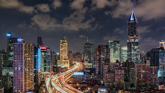 上海城市夜景高楼高清图片素材