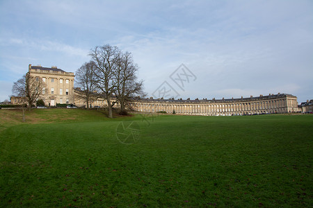 英国伦敦巴斯皇家新月楼背景