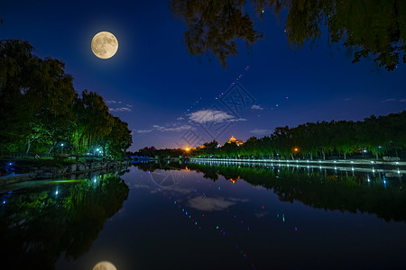 中秋节陶然亭背景图片