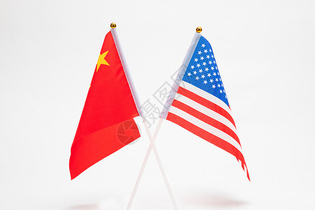 中美贸易较量中美国旗背景