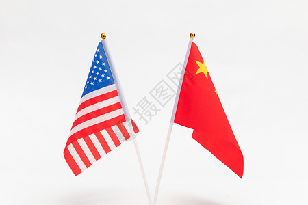 中美建交中美国旗背景