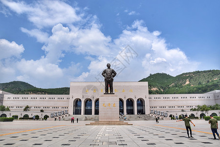 中国旅游景点延安革命纪念馆背景