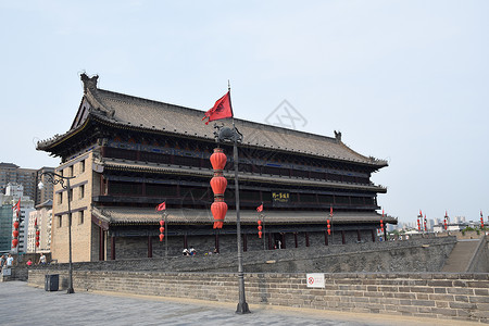西安城墙北门背景图片