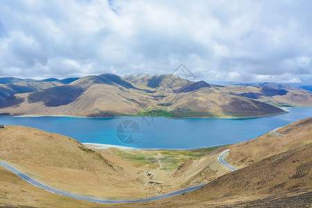 西藏羊湖风光旅游景点高清图片素材