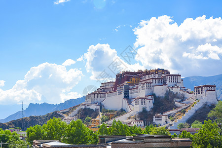 西藏拉萨布达拉宫背景