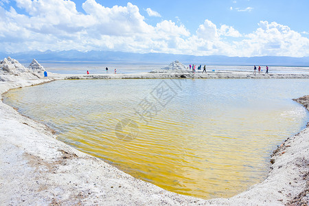 青海省海西蒙古族藏族自治州茶卡盐湖背景图片