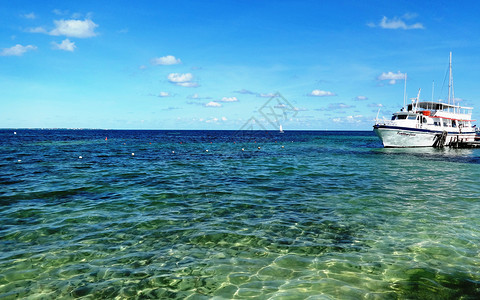 海滨观光墨西哥尤卡坦半岛加勒比海畔背景