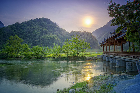 山清秀美广南坝美文山普者黑背景