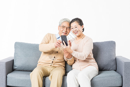 未来健康老年夫妻视频通话背景
