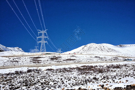 川西318国道上的高原雪山背景图片