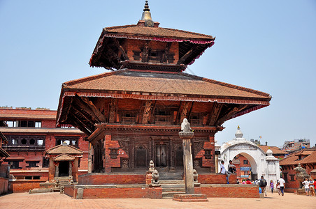 尼泊尔巴德岗杜巴广场Bhaktapur Durbar Square背景
